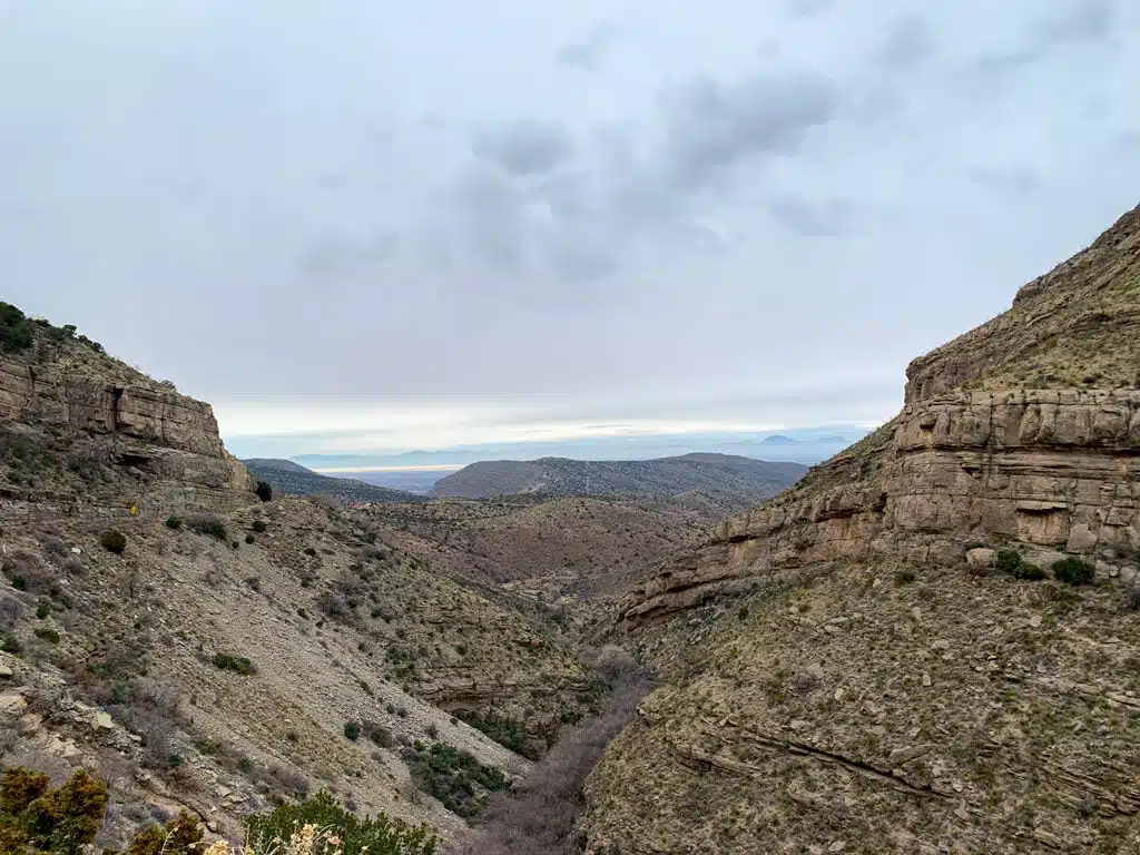 View over Tularosa Basin from Tunnel Vista Observation Site 