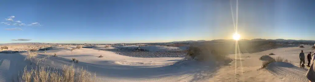 White Sands National Park in summer panorama