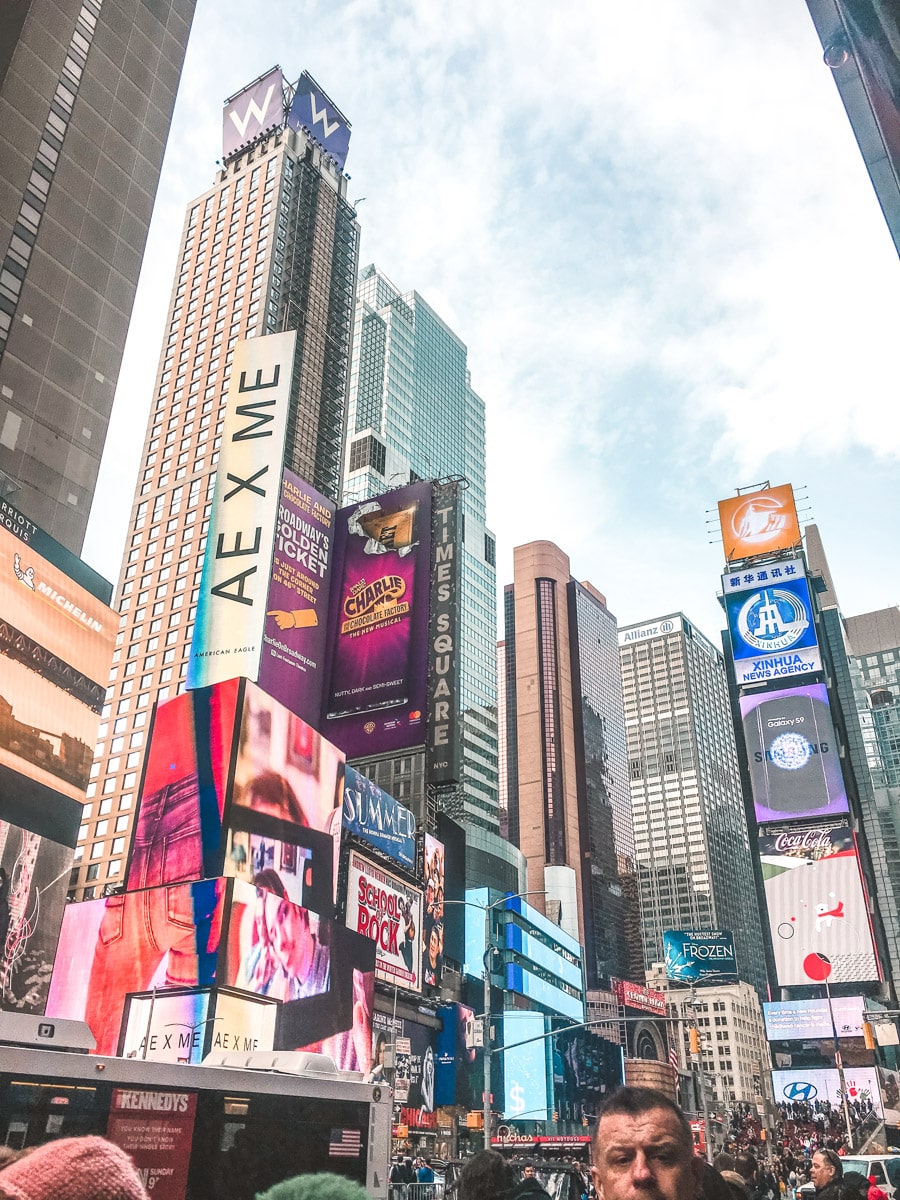 picture of time square in new york showing the borough